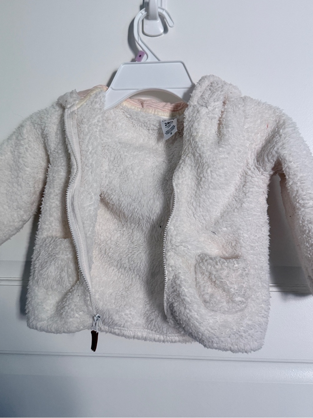 Carter's Plush Cream Zip-Up Sherpa Hoodie